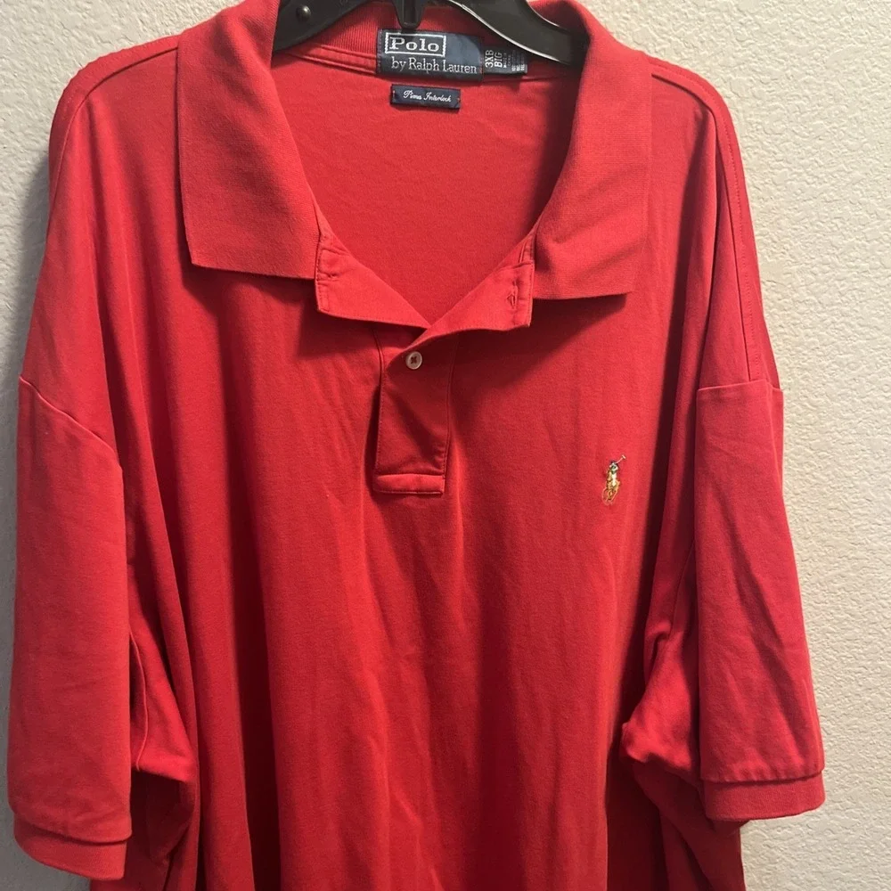 Polo Ralph‎ Lauren Polo Shirt Men 3XB Big Red Pima Interlock Flesh Pony Golf